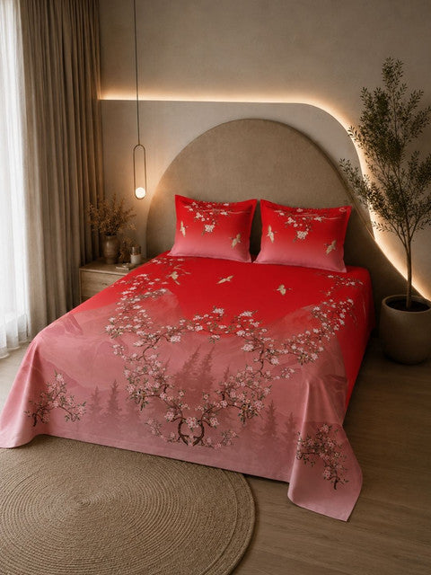 Nazaara_Bedsheet_Cotton_Red