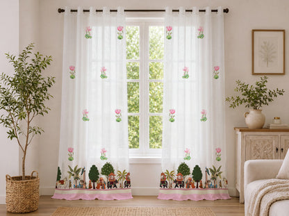 Rajasthani_Village_Scene_Printed_Curtains_White