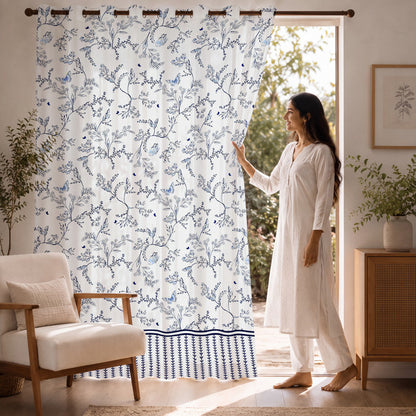 Floral_Printed_Cotton_Curtains_White