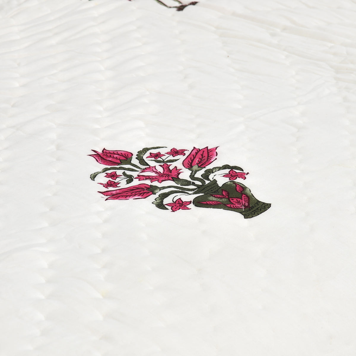 Homeloomers Premium Cotton Rajai with Floral Print & Elegant Striped Border | Soft, Cozy & Stylish Quilt for Winter