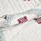 Homeloomers Premium Cotton Rajai with Floral Print & Elegant Striped Border | Soft, Cozy & Stylish Quilt for Winter