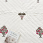 Homeloomers Premium Cotton Rajai with Floral Print & Pink Block Border