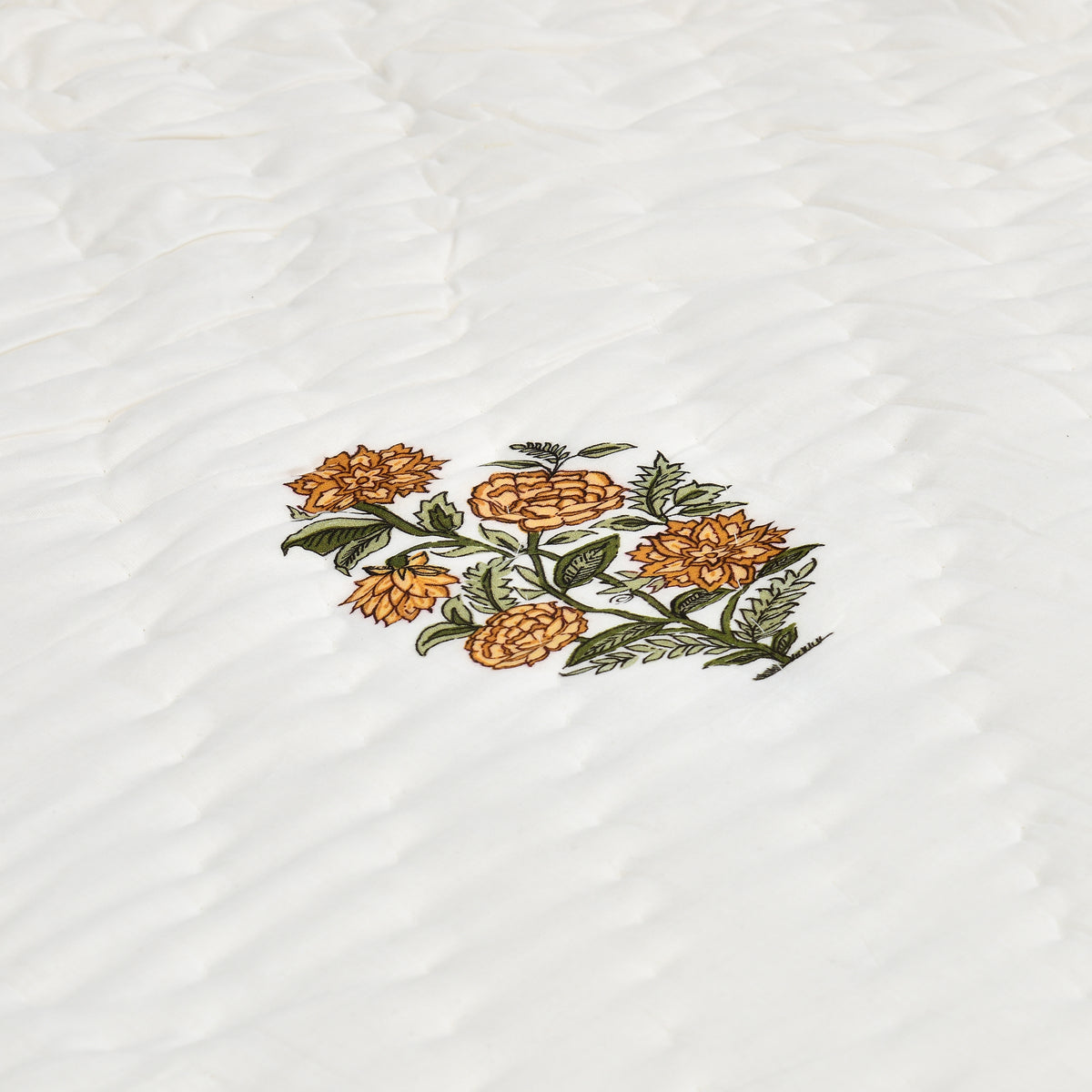 Homeloomers Premium Cotton Rajai with Floral Print & Black Striped Border | Elegant, Soft & Cozy Winter Quilt