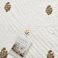 Homeloomers Premium Cotton Rajai with Floral Print & Black Striped Border | Elegant, Soft & Cozy Winter Quilt