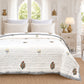 Homeloomers Premium Cotton Rajai with Floral Print & Black Striped Border | Elegant, Soft & Cozy Winter Quilt