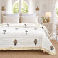 Homeloomers Premium Cotton Rajai with Floral Print & Yellow Striped Border | Elegant, Soft & Cozy Winter Quilt