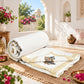 Homeloomers Premium Cotton Rajai with Floral Print & Yellow Striped Border | Elegant, Soft & Cozy Winter Quilt