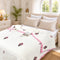 Homeloomers Premium Cotton Rajai with Floral Print & Pink Striped Border | Elegant, Soft & Cozy Winter Quilt