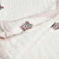 Homeloomers Premium Cotton Rajai with Floral Print &  Light Pink Striped Border | Elegant, Soft & Cozy Winter Quilt