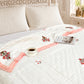 Homeloomers Premium Cotton Rajai with Floral Print &  Red striped Border | Elegant, Soft & Cozy Winter Quilt
