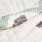 Homeloomers Premium Cotton Rajai with Floral Print & Green Block Border