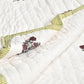 Homeloomers Premium Cotton Rajai with Floral Print & Green Striped Border | Elegant, Soft & Cozy Winter Quilt