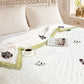 Homeloomers Premium Cotton Rajai with Floral Print & Green Striped Border | Elegant, Soft & Cozy Winter Quilt