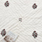 Homeloomers Premium Cotton Rajai with Floral Print & Green Striped Border | Elegant, Soft & Cozy Winter Quilt