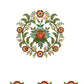 Homeloomers Floral Printed Cotton Table Cover with Traditional Red & Green Motifs | Elegant White Dining Tablecloth with Decorative Floral Border