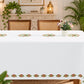 Homeloomers Floral Printed Cotton Table Cover with Traditional Red & Green Motifs | Elegant White Dining Tablecloth with Decorative Floral Border