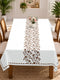 Homeloomers Floral Vine Table Cover | Ivory White with Brown Botanical Print | Rectangular Dining Table Cloth