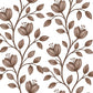 Homeloomers Floral Vine Table Cover | Ivory White with Brown Botanical Print | Rectangular Dining Table Cloth