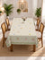 Homeloomers Floral Check Table Cover | Cream Beige with Rose Bouquet Print & Green Leaf Border | Rectangular Dining Table Cloth