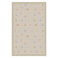 Homeloomers Floral Check Table Cover | Cream Beige with Rose Bouquet Print & Green Leaf Border | Rectangular Dining Table Cloth