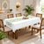 Homeloomers Citrus Print Table Cover | White with Lemon & Orange Leaf Design | Rectangular Dining Table Cloth