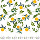 Homeloomers Citrus Print Table Cover | White with Lemon & Orange Leaf Design | Rectangular Dining Table Cloth
