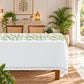 Homeloomers Citrus Print Table Cover | White with Lemon & Orange Leaf Design | Rectangular Dining Table Cloth