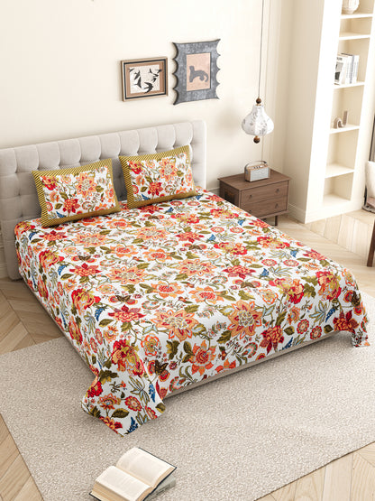 Orange_Floral_Bedsheet