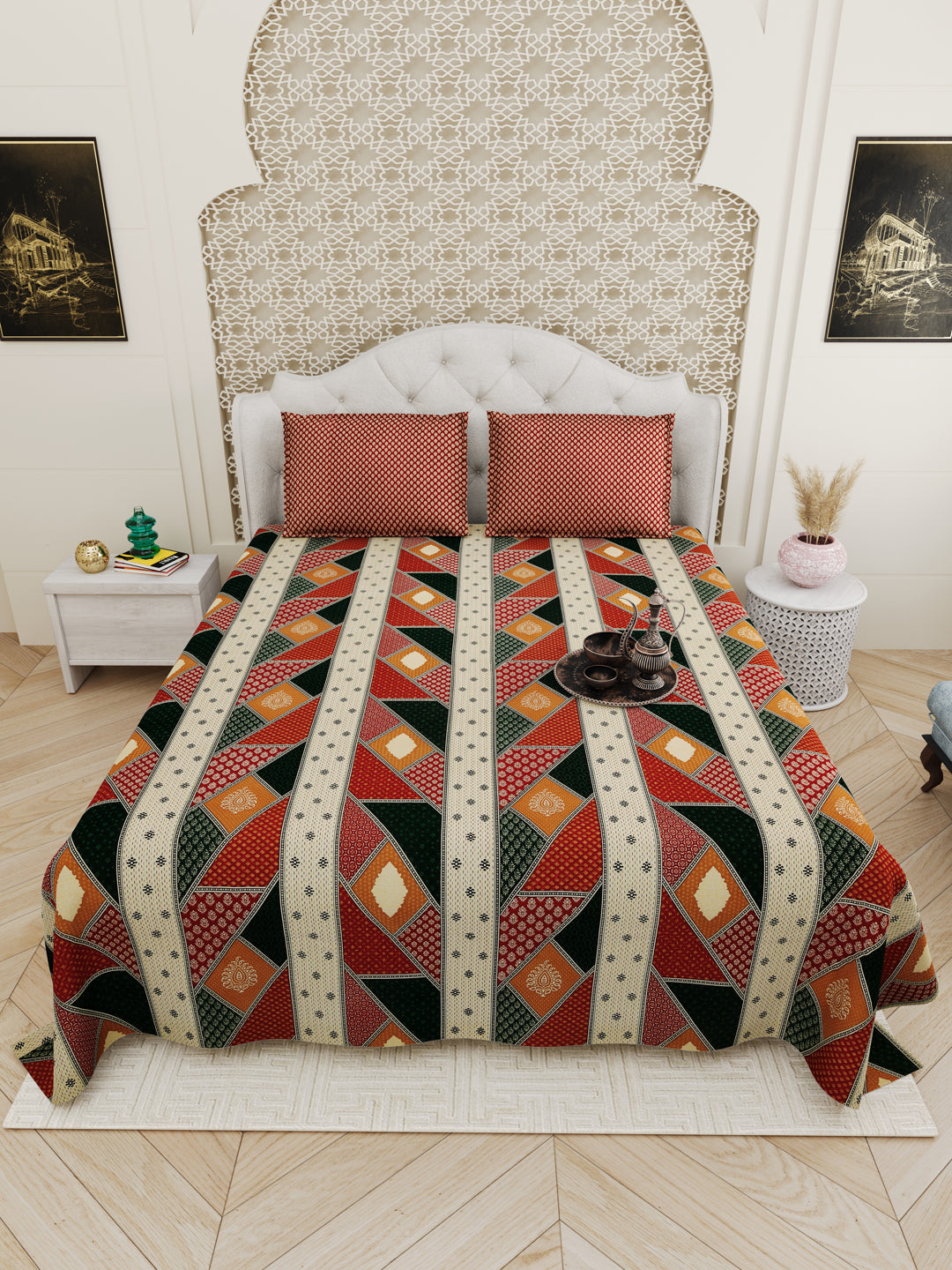 Gold_Pure_Cotton_Bedsheets_Orange