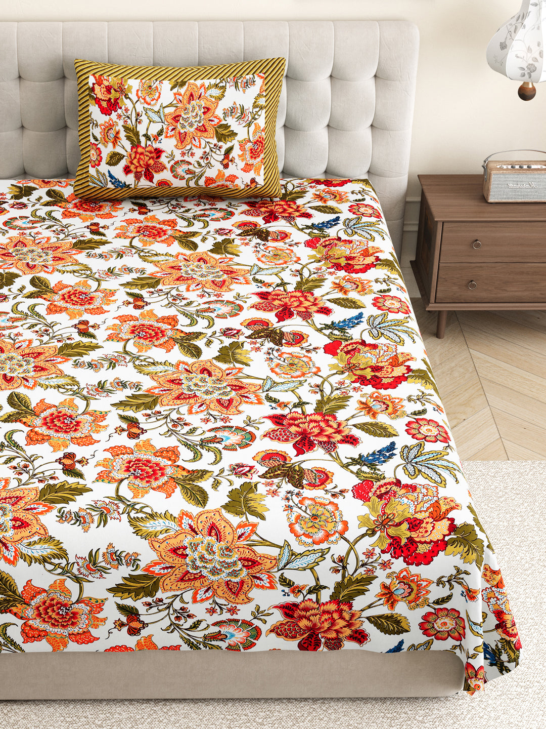 Orange_Pure_Cotton_Bedsheets