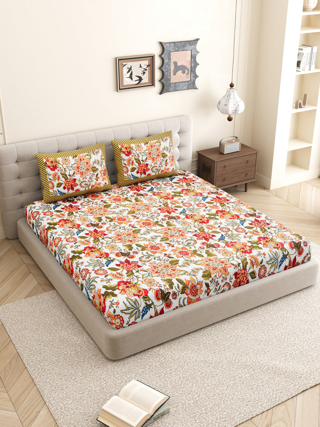 Floral_Bedding_Set_For_Sale_Orange