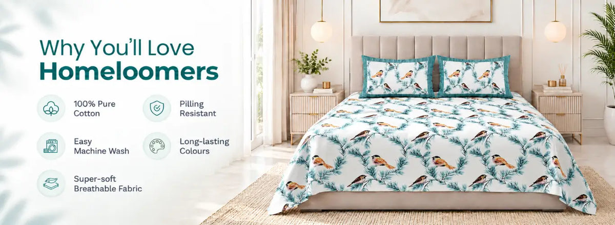 Passerine Rosemary Cotton Bedsheet