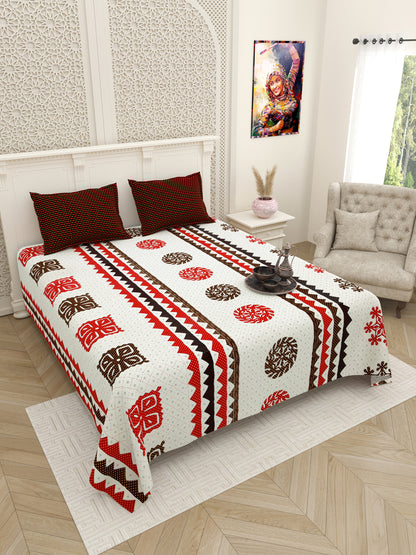 Cardinal_Gujri_Patch_Pure_Cotton_Bedsheet_red