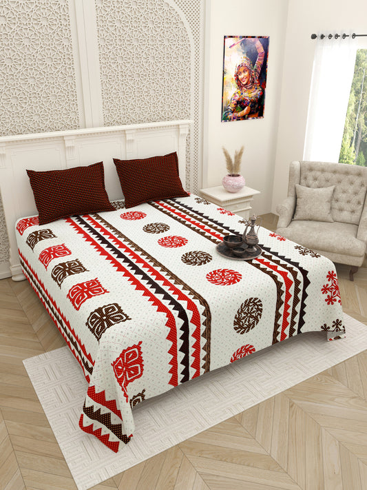 Cardinal_Gujri_Patch_Pure_Cotton_Bedsheet_red