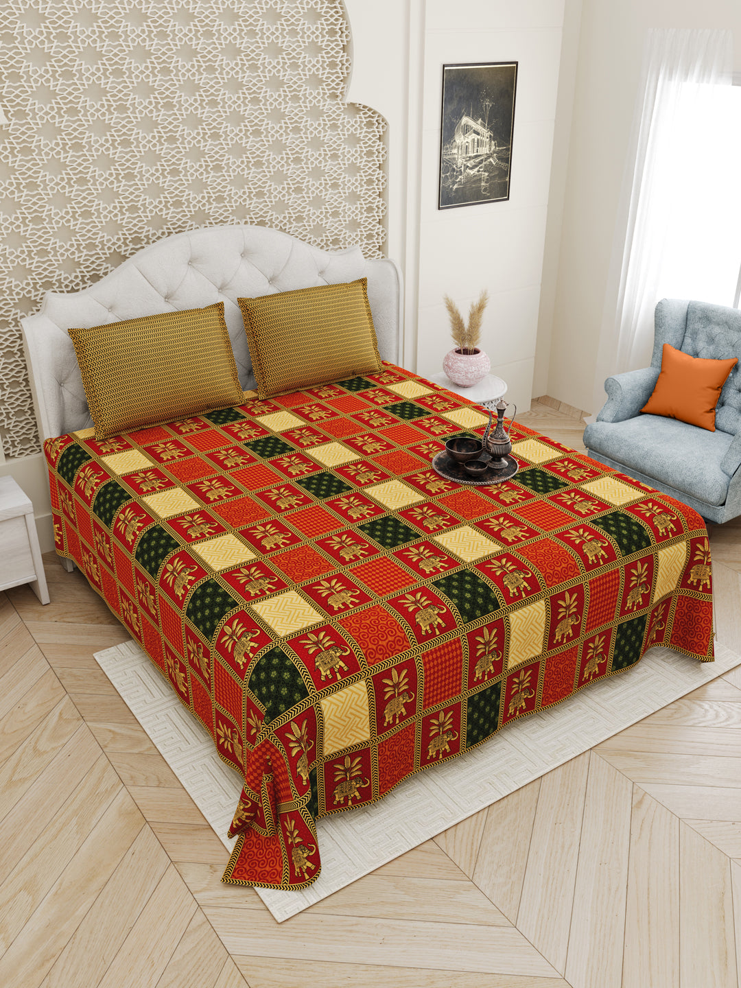 Bagru_Block_Print_Bedsheet_Red