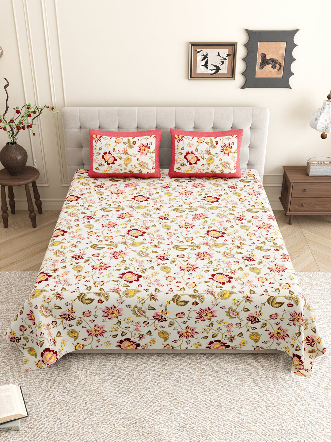 Floral_Bedsheet_Red