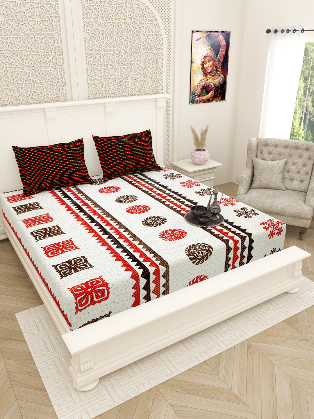 Cardinal_Gujri_Patch_Pure_Cotton_Bedsheet_Red_5