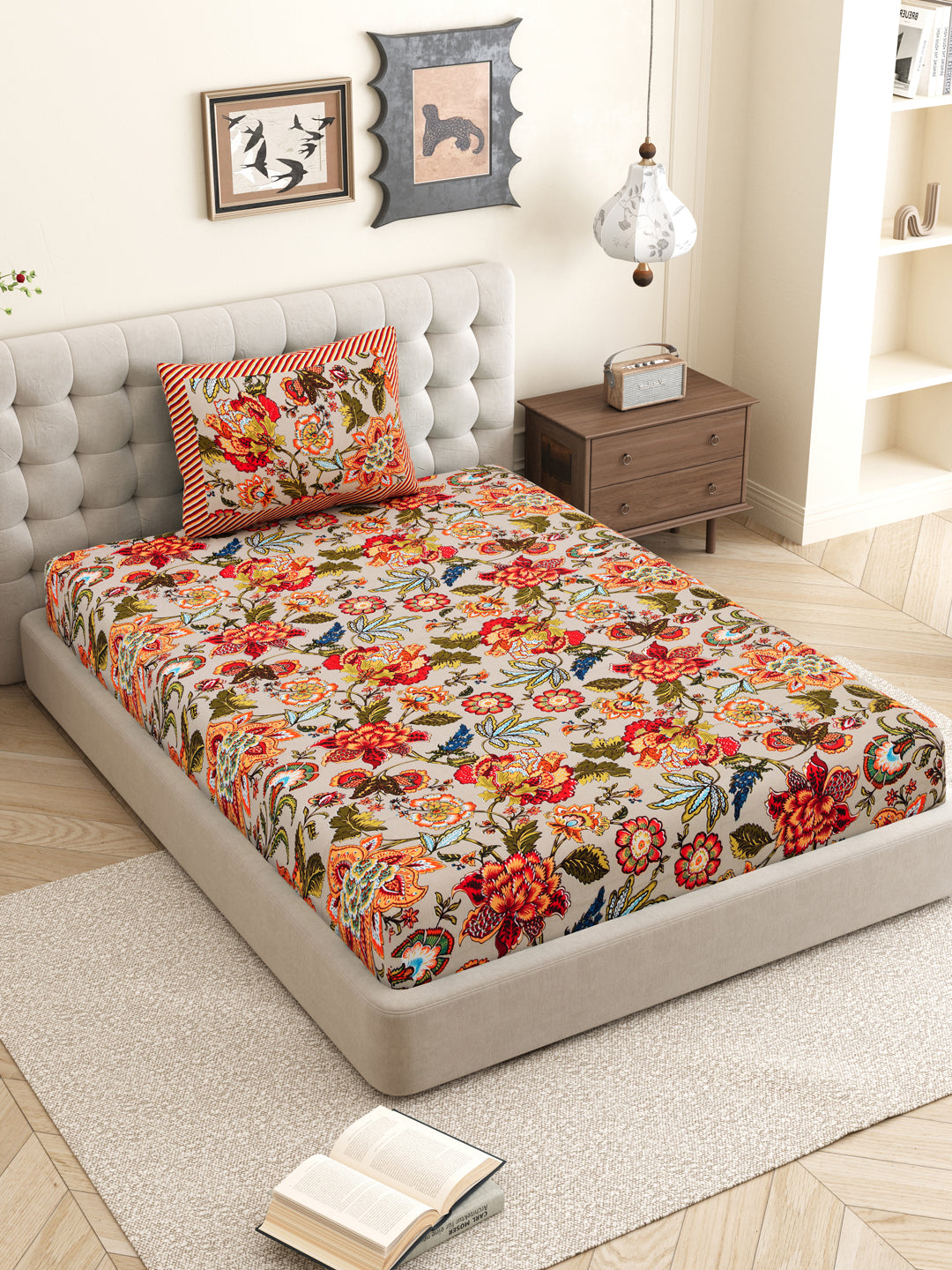 Red_Cotton_Bedsheet_Bed_Set