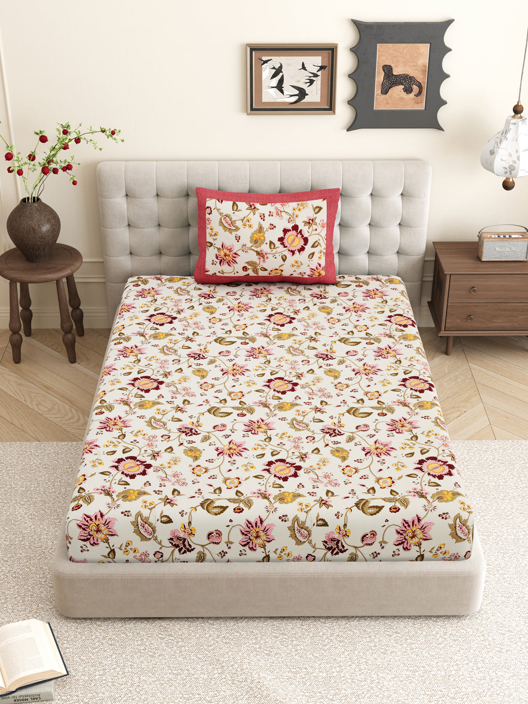 Bedsheet_Red_Rosemary_Cotton