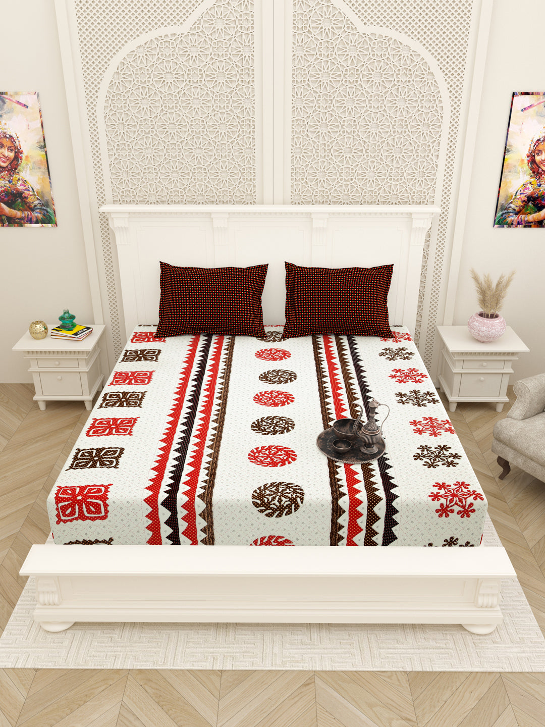 Cardinal_Gujri_Patch_Pure_Cotton_Bedsheet_Red_6