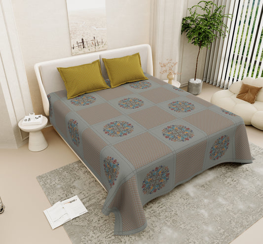 Sanjh _Mehak _Bedsheet_Dark Grey