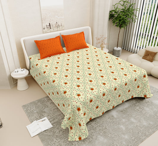 Saanjh_Saheli_Soft_Cotton_Bedsheet_Cream