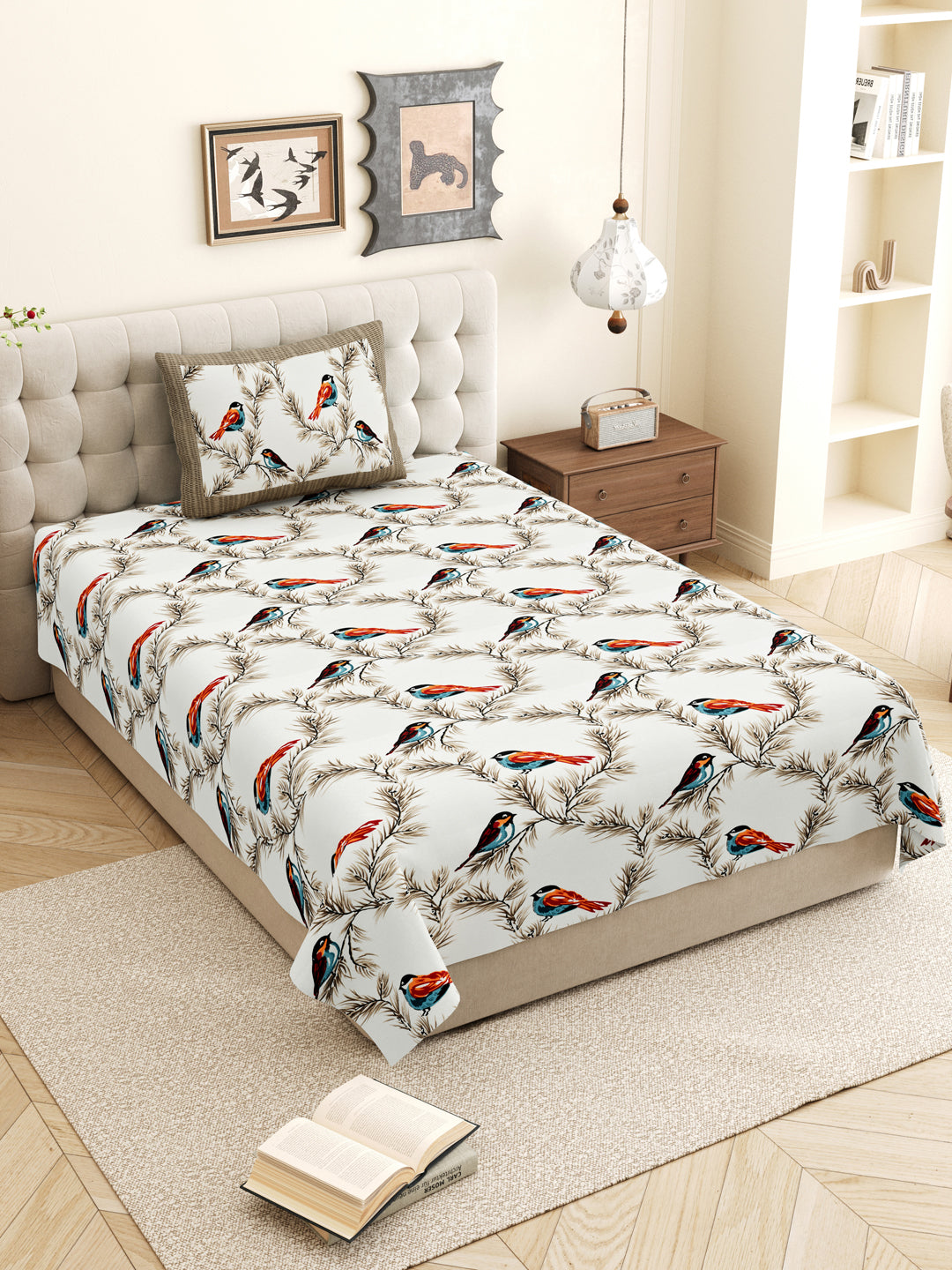 Passerine_Cotton_Brown_Bedsheet
