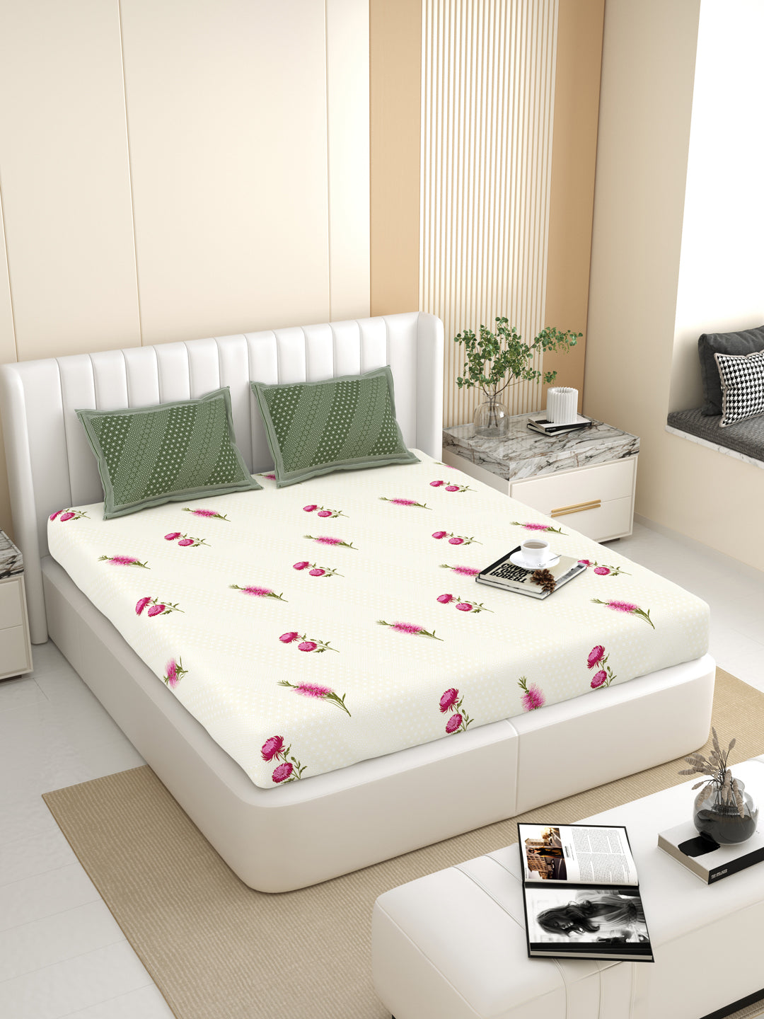 Antartic Snow White Pure Cotton Bedsheet