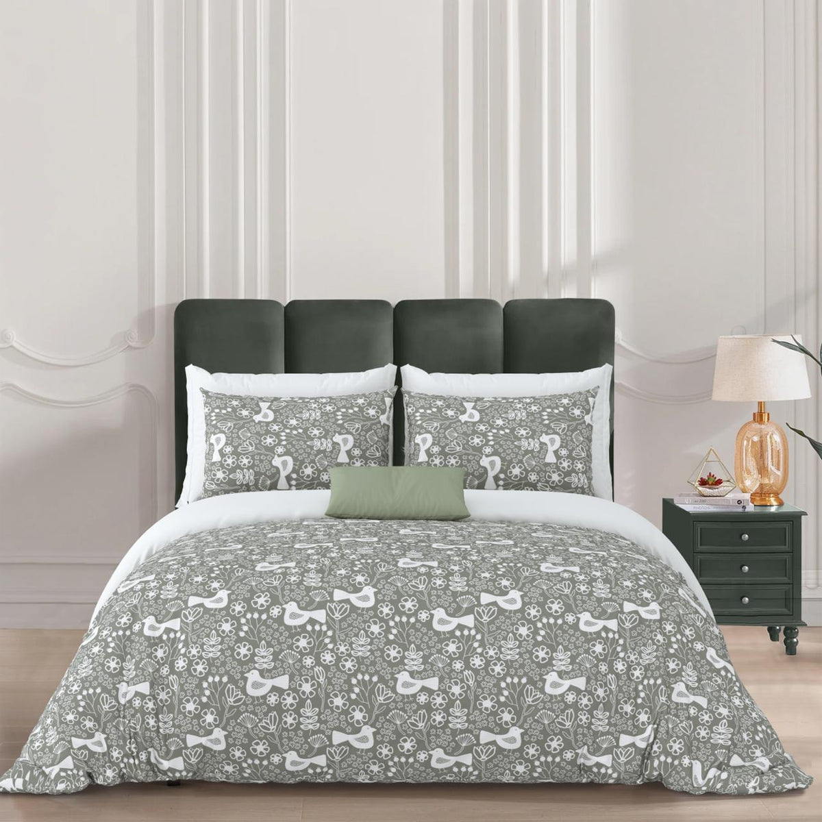 Printed_Premium_Pure_Cotton_Bedsheet_Laurel Green