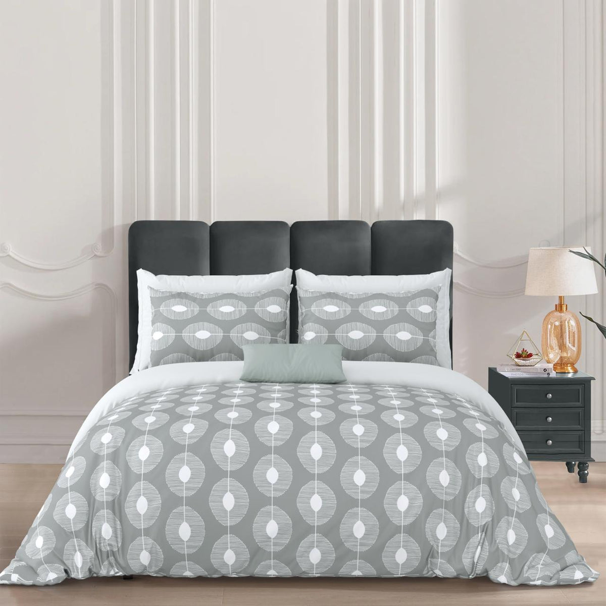 Aureva_Penumbra_Pure_Ash Gray_Cotton_Bedsheet