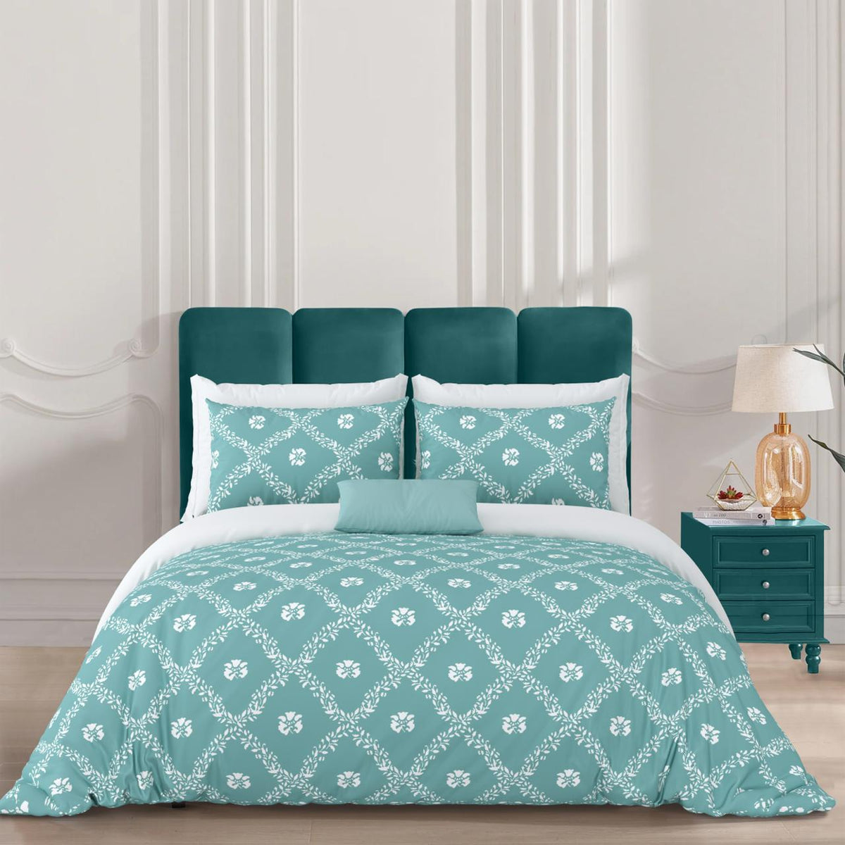 Jaipuri_Block_Pure_Cotton_Comfy_Bedsheet_Pewter Blue