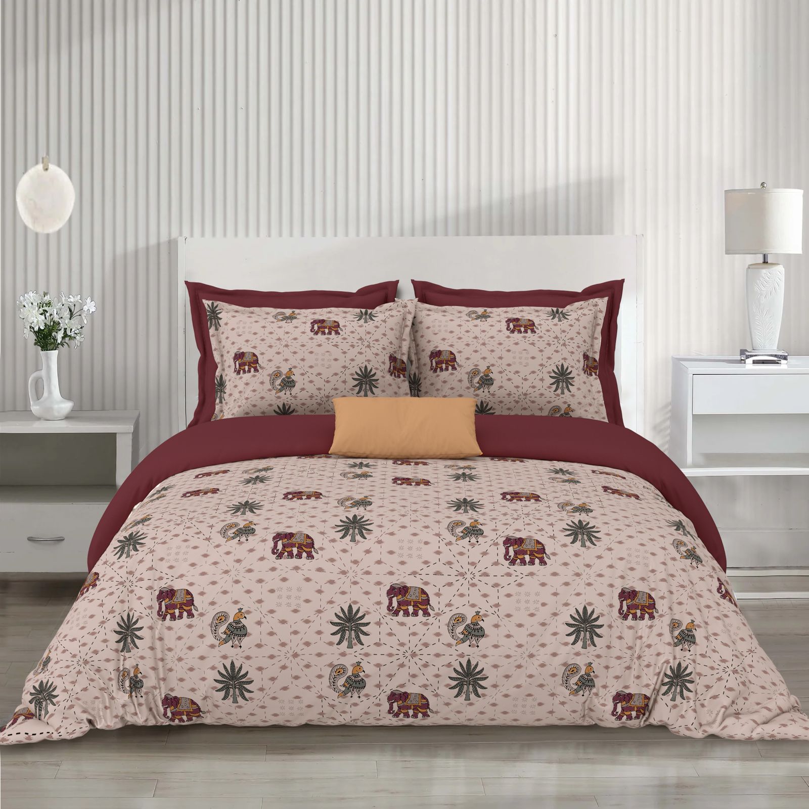 Noor Midnight Grace Super King Size 100% Cotton Bedsheet