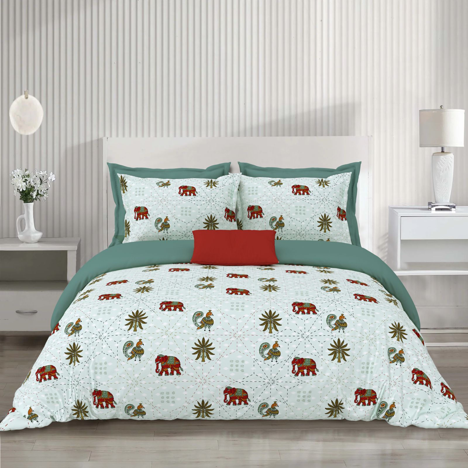 Noor Midnight Grace Super King Size 100% Cotton Bedsheet