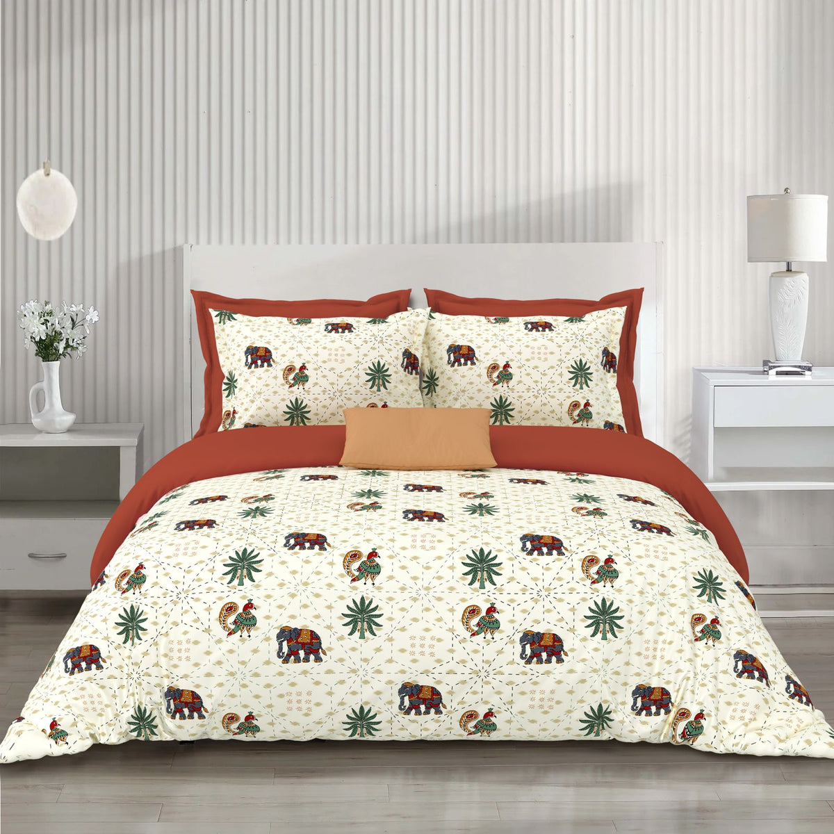 Noor_Moonlit_Pure_Cotton_Bedsheet_Orange